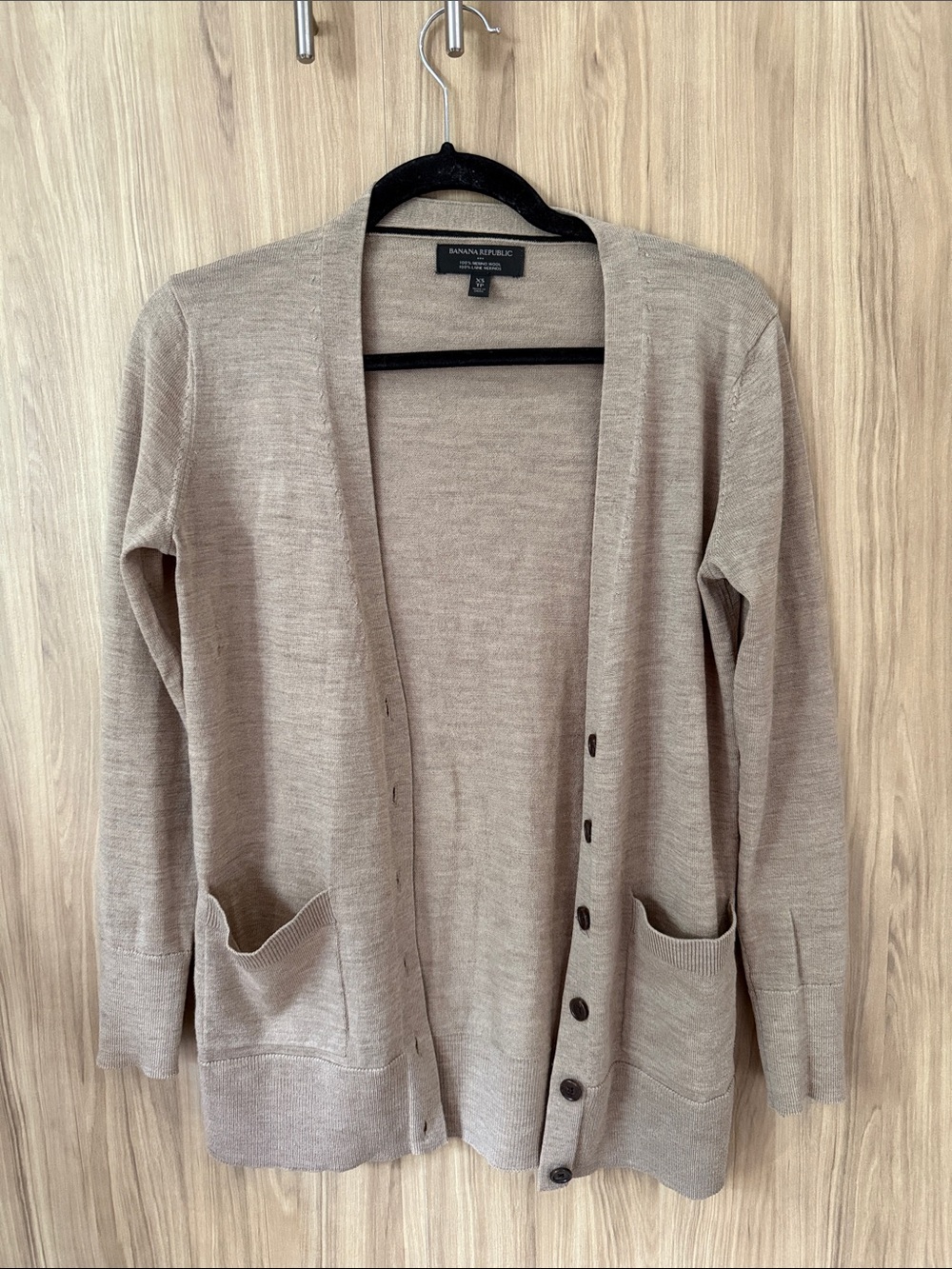 Banana Republic Neutral Tan Button-Front Cardigan size XS
